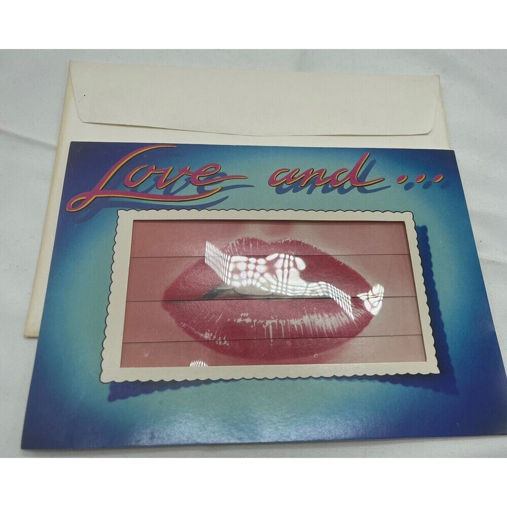 Vintage Slide Cards  Love and kisses Slide Motion Fun Greeting Card Unused